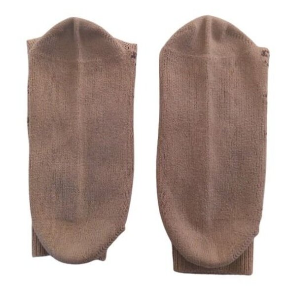 GUCCI | Web Stripe Camel Brown GG Logo Jacquard Knit Calf Socks Unisex Pre-Owned - Picture 8 of 12